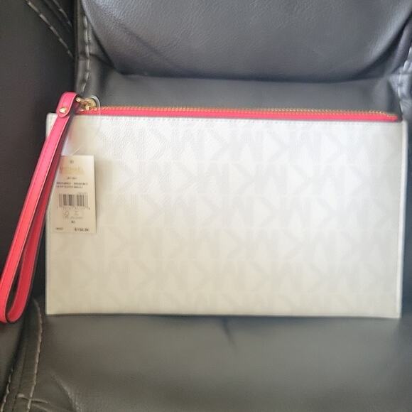 NWT Michael Kors Jet Set Large Zip Clutch Wristlet in Geranium Multi XL SOLD OUT - Picture 4 of 8